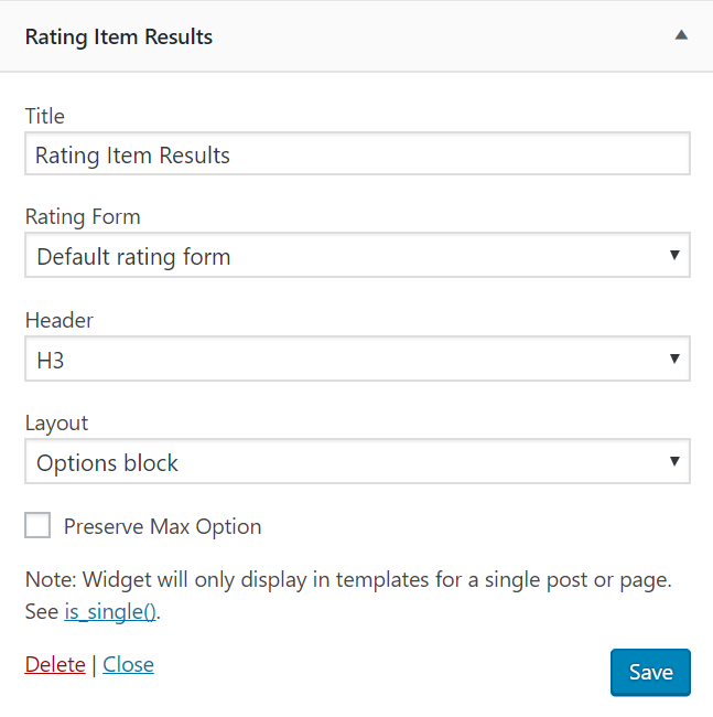 Display a detailed breakdown summary of selected rating item values by users.